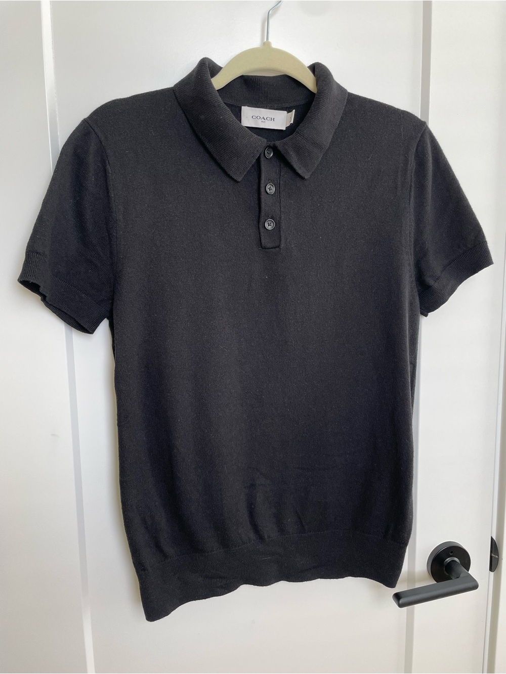 Coach Black Short-Sleeve Knit Polo